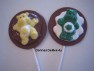 180sp Caring Bears on Round Chocolate or Hard Candy Lollipop Mold